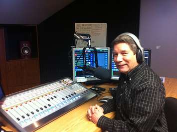 Blackburn Radio's George Brooks poses for a photo in studio on April 9, 2015. (Photo by Mike James.)