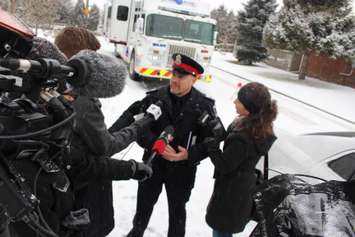 Windsor police Sergeant Matthew D'Asti speaks with the media on January 21, 2015 about the murder of Cassandra Kaake. (Photo by Jason Viau)