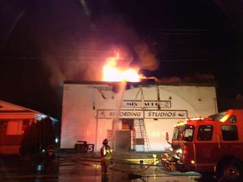 Fire at Playfair Music Complex on Mitton St. April 6, 2015 Photo courtesy of Brian White