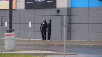 CIRT Officers wait outside the Galaxy Cinemas during a training exercise on Nov 6 2014 (Photo by Jake Kislinsky).