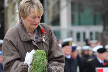 Hundreds gather at Windsor's cenotaph during a Remembrance Day ceremony on November 9, 2014. (Photo by Jason Viau)