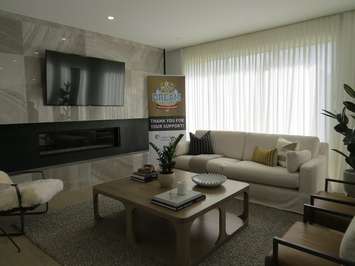 The living room at 3536 Grand Oak Crossing. (Photo by Miranda Chant, Blackburn News)