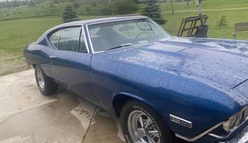  1968 blue Chevrolet Chevelle stolen in Bruce County.  Photo from OPP