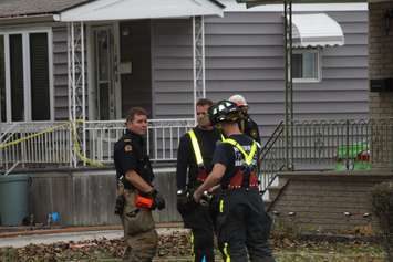 Officials from the Office of the Ontario Fire Marshal are investigating a house explosion in the 1400-block of Francois Rd. in Windsor, October 21, 2015.  (Photo by Adelle Loiselle)