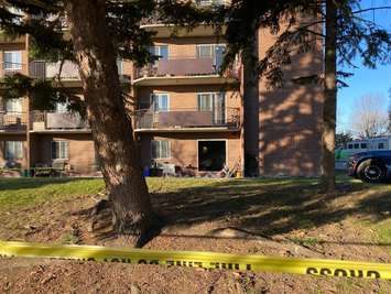 Sarnia police on scene of an explosion at 275 Finch Drive, December 13, 2021.  Photo by Melanie Irwin.