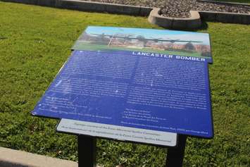 Signage of the Lancaster Bomber at the Jackson Park Spitfire and Hurricane Memorial in Windsor, seen on November 18, 2016. (Photo by Ricardo Veneza)