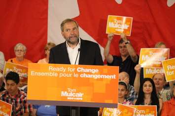 Federal NDP Leader Tom Mulcair stops in Windsor on July 22, 2015. (Photo by Ricardo Veneza)