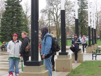 Around 30 people attended 4/20 at Victoria Park in London, April 20, 2017. (Photo by Miranda Chant)
