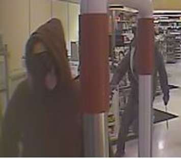 Suspects in a robbery at a pharmacy on Huron Church Rd. in Windsor, May 8, 2017. (Photo courtesy the Windsor Police Service)