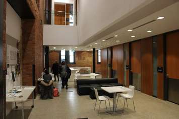 Modern touches meet the original Armouries brickwork at the University of Windsor School of Creative Arts. Photo by Mark Brown/Blackburn News.