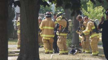 Sarnia firefighters respond to house fire in the area of Russell St. and Cameron St. August 9, 2016 BlackburnNews.com photo by Josh Boyce