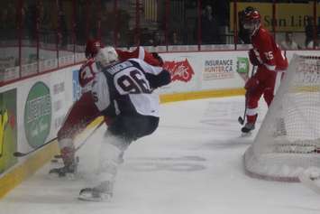 The Windsor Spitfires lose 2-4 against the Sault Ste Marie Greyhounds on November 16, 2014 at the WFCU Centre. (Photo by Jason Viau)