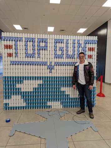 CANstruction, 2023. (Build in progress) Blackburn Media photo by Sarah Woodley.