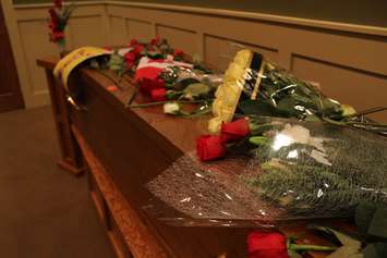 Fallen veteran and Wheatley native John Gallagher rests at the Blenheim Community Funeral Home on November 20, 2015. (Photo by Ricardo Veneza)