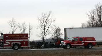 Fatal 402 Truck Fire Jan. 31, 2016 (BlackburnNews.com Photo by Dave Dentinger)