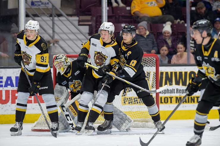 Sarnia Sting host the Brantford Bulldogs on Jan 3, 2025 (Photo by: Darren Metcalfe Photography)