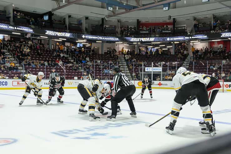 Guelph Storm at Sarnia Sting, Oct 14, 2026. Photo by Metcalfe Photography. 