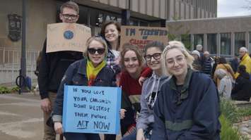 Climate change rally at Sarnia City Hall. May 24, 2019. (Photo by Colin Gowdy, BlackburnNews)