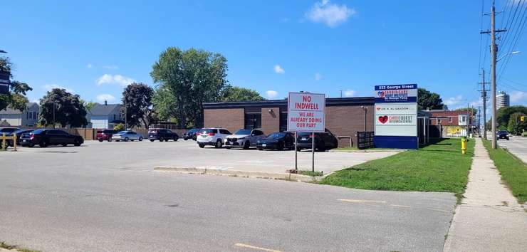A sign opposing Indwell's proposed supportive housing project in downtown Sarnia (Blackburn Media Photo by Stephanie Chaves)