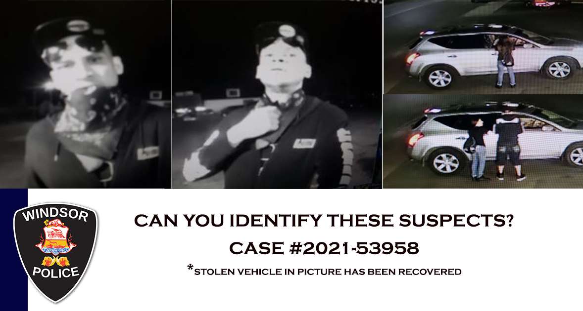Two suspects sought in stolen vehicle incident
