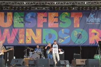 Music performers and music lovers gather at Windsor's Riverfront Festival Plaza for the 21st annual Bluesfest. (Photo by Blackburn Radio's Summer Patrol)