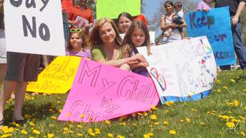 Sarnia-Lambton Sex-ed Protest May 8 2015 (Photo by Briana Carnegie)