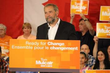 Federal NDP Leader Tom Mulcair stops in Windsor on July 22, 2015. (Photo by Ricardo Veneza)