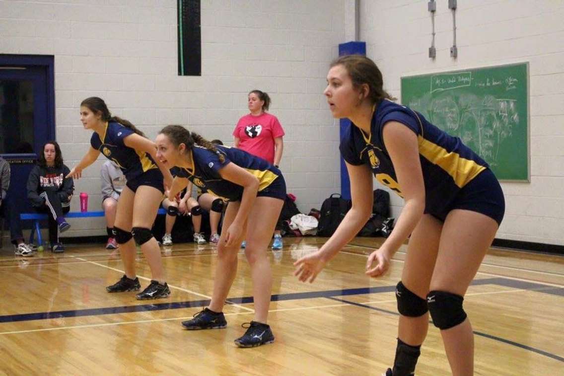 CKSS volleyball players Natalie Stewardson, Michaela Robinson & McKenna Ladd. (Photo courtesy of Elish Smith)