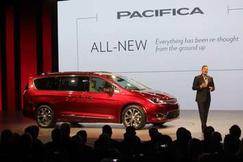 The Chrysler Pacifica unveiled at the North American International Auto Show 2016. (Photo by Maureen Revait) 