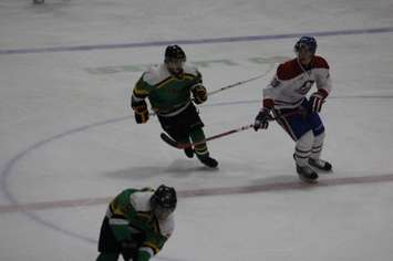 The Lakeshore Canadiens take on the Wallaceburg Lakers, September 23, 2015. (Photo courtesy of Barb Ducedre)