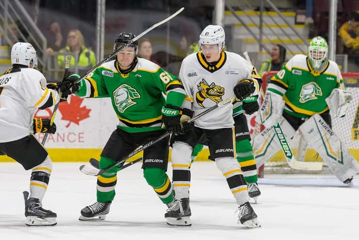 London Knights at Sarnia Sting, December 28, 2025. Photo by Metcalfe Photography. 