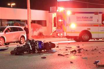 Police responded to a crash involving a motorcycle in the area of Tecumseh Rd. E and Arthur Rd., November 17, 2017. (Photo courtesy of Allan Johnson)