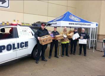 Sarnia Police Service's Cops for Cans campaign 2022 (Photo courtesy of Sarnia Police Service)