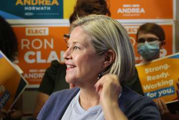 Ontario NDP Leader Andrea Horwath, May 12, 2022. Photo by Mark Brown/WindsorNewsToday.ca.