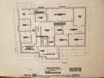 The basement plan for the Teeswater Medical Centre. (Image taken by Steve Sabourin)