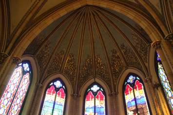 The interior of Assumption Church in Windsor is seen on May 10, 2019. Photo by Mark Brown/WindsorNewsToday.ca.