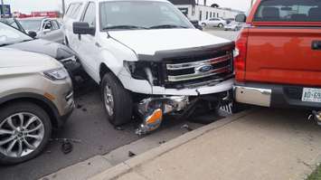 Five car pile-up on London Rd. at Lambton Mall Rd. April 28, 2016 (BlackburnNews.com Photo by Briana Carnegie)
