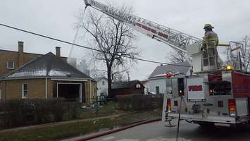 Forest Apartment Fire Monday March 29, 2016.  Photo by Point Edward Fire Dept. via Facebook.