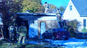 Sarnia Fire battles early morning fire. November 7, 2014 (photo by Jake Jeffrey blackburnnews.com)