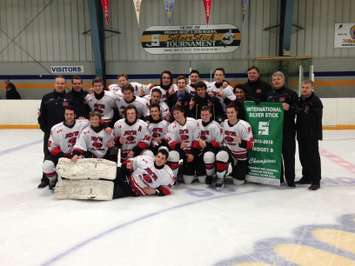 The Ayr Flames are the Wingham Regional Silver Stick 'B' champs with a 1-0 win over Tavistock.