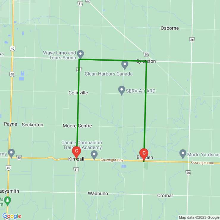 Detour. Photo courtesy of the County of Lambton. 