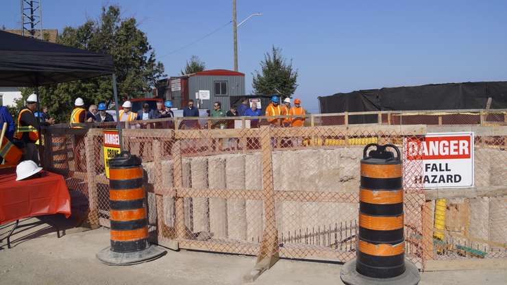 Construction at the water treatment plant in Bright's Grove (Photo by: Lindsay Newman/ Blackburn Media)