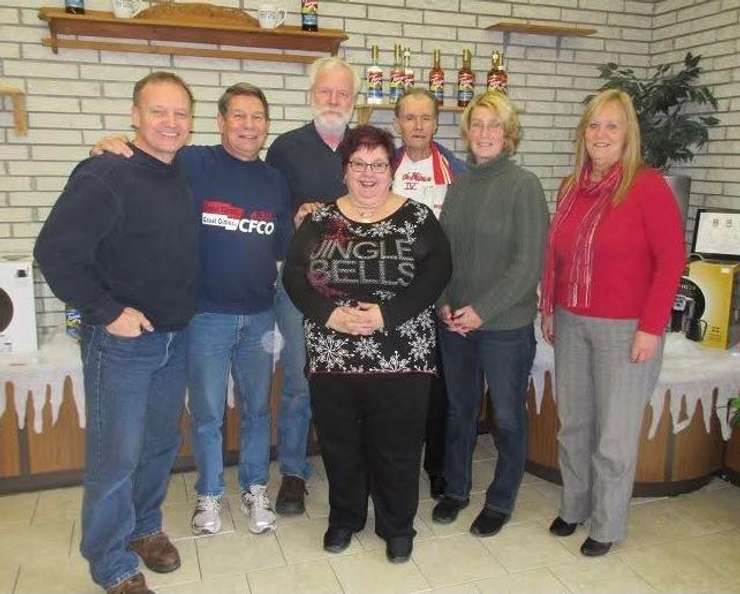 Simon Crouch (third from left, back) at a CFCO reunion event. (Photo courtesy of Randy Steinman)