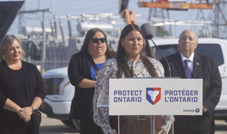 Aamjiwnaang First Nation Chief Janelle Nahmabin. September 9, 2025. (Photo by Natalia Vega) 