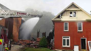 Nothing left of a home in Owen Sound after a fire tore through it. Photo by Kirk Scott.