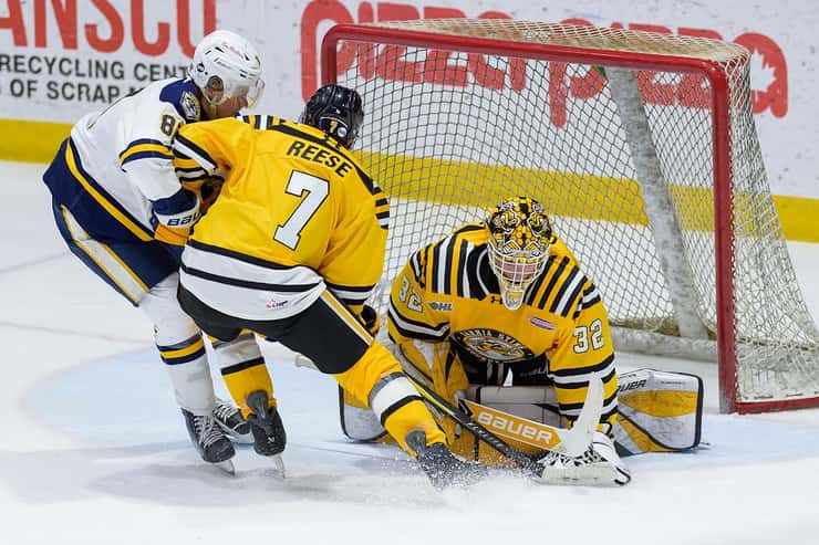 Erie Otters at Sarnia Sting Jan 9, 2026. Photo by Metcalfe Photography. 