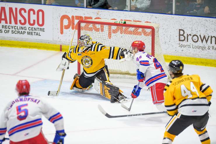Sarnia Sting host Kitchener Rangers Sunday Dec, 3. Photo by Metcalfe Photography.