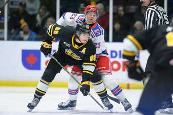 The Sarnia Sting hosting the Kitchener Rangers. 12 March 2023. (Metcalfe Photography)