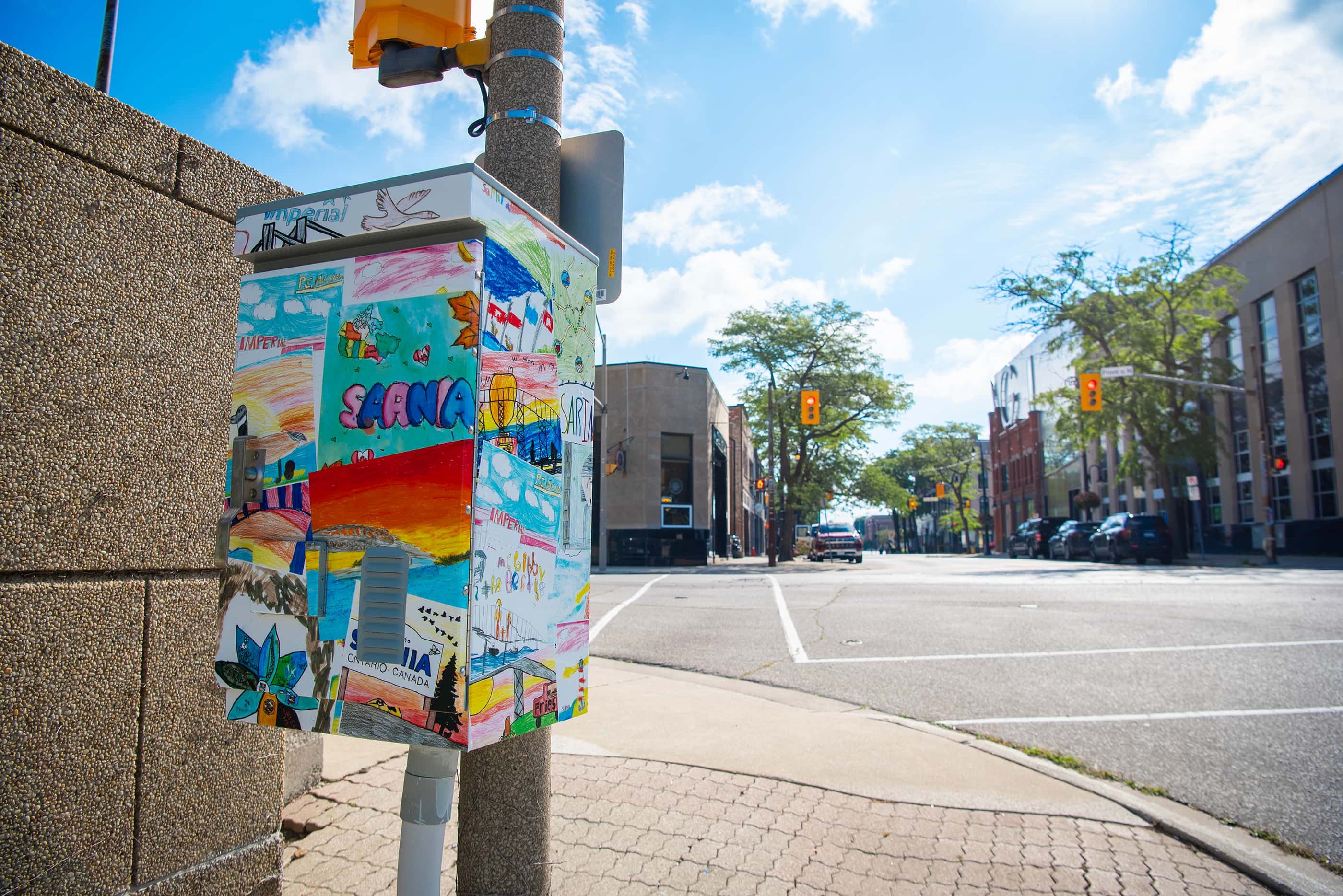 P.E. McGibbon students brighten traffic boxes with artwork