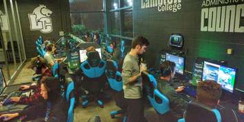 Gamers in the Lambton Esports arena. (Photo from the Lambton Esports twitter page)